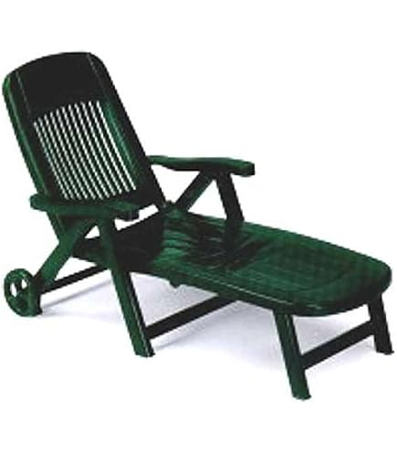 GrecoShop Lettino/Sdraio/Sedia pieghevole con ruote in Polyrattan per Esterno - Mod. Barbuda Antracite (Cod. 5774) ***** Disponibile solo nella tonalità Taupe/Tortora