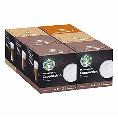Starbucks Nescafe Dolce Gusto Variety Pack White Cup Coffee Pods, 72 Capsules (6 x 12, 36 Portions)