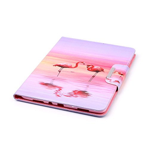 Samsung Galaxy Tab A 9.7 T550 Ledertasche Smart Cover,Samsung Galaxy Tab A 9.7 Hülle,Ekakashop Ultradünn Fashion Bunt Zwei Flamingos Muster Painting Flip Cover im Bookstyle Kunstleder Schutzhülle Magnetverschluss PU Leder Schale Ständer Hülle Case TPU Innere Tasche Etui mit Magnetverschluss Wallet Kreditkarte Card Holder Slot für Samsung Galaxy Tab A 9.7 SM-T550 + 1x Kostenlos Ständer (Farbe zufällig) - 7