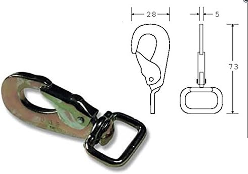 25mm Swivel Snap Hook - 500kgs Breaking Strain