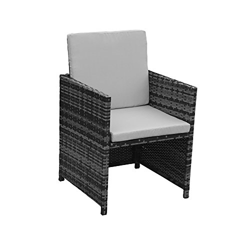 Polyrattan Lounge Gartenmöbel Set Garnitur Sitzgruppe Gartenmöbel SJ08 (Grau) - 4