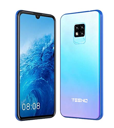 TEENO Smartphone Portable Débloqué 4G 6.2" HD écran 3Go RAM 32Go ROM (Android - Double SIM - Une Caméra - Quad Core) (Blue)