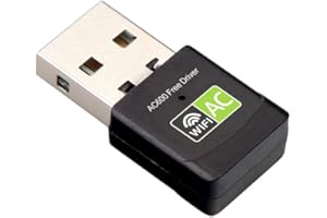 CALONNY Adapter Wi-Fi 5 bez sterownika, dwuzakresowy adapter sieci bezprzewodowej USB 600 Mb/s 2,4 / 5 GHz z kijem WiFi, mini odbiornik WiFi do PC/laptopa/komputera stacjonarnego, obsługuje Windows 11/10/8.1