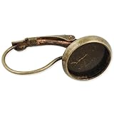  50 piezas juego de enganches para bisutería de joyería - acabado en bronce envejecido French pendientes con cierre tras la base - 10 mm ajustes cabujòn