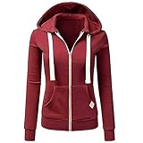 Luckycat Frauen Langarm Patchwork einfarbig mit Kapuze reißverschluss Casual Sport Mantel Jacken Mäntel Sweatjacke Winterjacke Fleecejacke Steppjacke