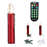 kabellose led weihnachtskerzen Kabellose Weihnachtskerzen mit hellen warmweißen LED´s inkl. allen Funktionen, welche man sich wünschen kann - Maße ca. 9,8 cm lang, Ø 1,7 cm (ohne Halterungsclip oder Saugnapf)