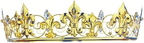 Men's Imperial Medieval Fleur De Lis 2" Full Circle Gold King Crown