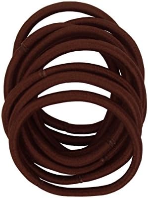 OMYGOD Thick dark brown pony hair bands - pack of 10 - diameter: 5cm width: 0.4cm