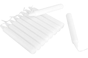 ‎EWTSHOP ewtshop® 30 weiße Kerzen, Höhe 11,5 cm, 12,5 mm Durchmesser, für Geburtstag, Feiern, Festivitäten, Weihnachtskränze, Weihnachtsbaum