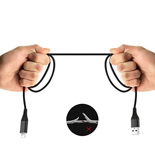 Liamoo   3en1 C  ble Magn  tique USB Chargeur en noir avec 3 adaptateurs     Lightning     USB Type C     Micro USB     Multiple- C  ble de Charge Rapide avec LED     Nylon brais  