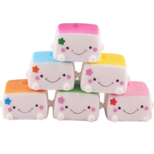 Lance Home 4pz Kawaii Mini Espressione Morbido Simulata cinese Tofu adorabile espressione Pendenti Portachiavi Portachiavi Telefono Catena Ornamenti Cinghie Accessori Stile Casuale