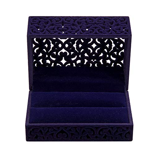 GossipBoy Hollow Sapphire Blue Wedding Ring Box/Velluto Anello Bearer Box/Gioielli orecchino Gift Box