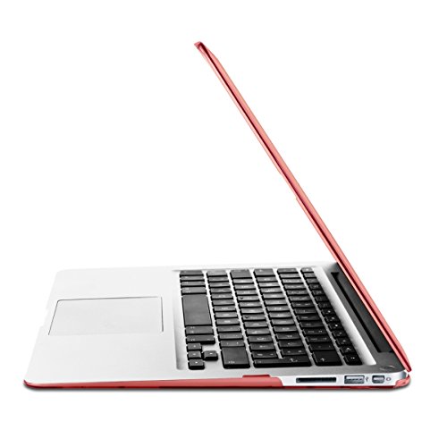 kwmobile Crystal Hülle für Apple MacBook Air 13″ (ab Mitte 2011) Hard Case – dünne durchsichtige transparente Schutzhülle Cover Tasche Rot Transparent - 3