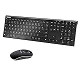 tastatur maus set wireless Stabile drahtlose Verbindung: Die K-18-Tastaturmaus verwendet das erweiterte 2,4-GHz-Funkprotokoll, um einen gemeinsamen Nano-Empfänger für die Verbindung zu Tastatur und Maus zu verwenden, indem Sie nur einen USB-Port an Ihrem Laptop verwenden. Sie bietet eine stabile Funkreichweite von 10 Metern, keine Unterbrechungen oder Verzögerungen stabiler als Bluetooth-Verbindung.