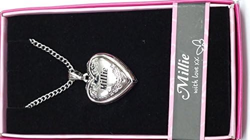 Millie Named Personalised Love Lockets/Pendants with Picture Holder Presented Beautifully by Sterling Effectz