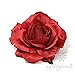 Produktbild elegante Haarrose/Ansteckrose mit Satinglanz in rot (Ø 10,5 cm; Höhe 5 cm) von myPartytrends. (Hochzeitsrose, rote Rose, rote Haarrose, rote Hochzeitsrose)