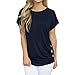 Produktbild OSYARD Damen Casual Kurzarm Solid O-Neck Schnalle T-Shirt Tops(EU 44/M, Schwarz)