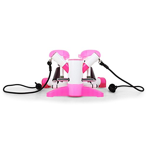 Klarfit Powersteps Aerobic Stepper Twist-Stepper mit Bändern (inkl. Trainingscomputer, 2 Expander-Bänder, Anzeige: Kalorien Schrittzahl) schwarz blau rosa oder silber - 3