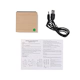 Mini Würfel Digital Wecker Retro USB / AAA Batteriebetriebene LED-Beleuchtung Sprachsteuerung mit Zeit Datum Temperaturanzeige (Bambus) - 5