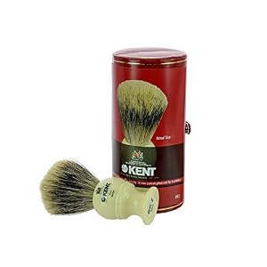 Kent BK2 Pure Badger Shaving Brush - White (PACK OF 1) - Image 3