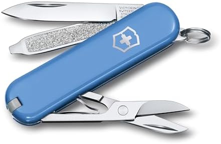 Victorinox, Classic SD, Coltellino Svizzero, Originale, Multiuso, Campeggio, 7 Funzioni, Lama, piccola, Lima per unghie, Azzurro