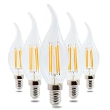  MXLTiandao E12 Kandelaber-Glühlampen 4W 2700K 6000K Teardrop-Glühlampen für Innenleuchte LED-Rücklicht Glühbirne 400 Lumen Retro-Glühlampen-Glühlampe-Set AC 220V- 5 Pack (Größe : Warmweiß)