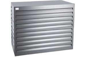 EVOLAR Evo-Cover Abdeckung/Verkleidung für Klimaanlage und Wärmepumpe für Außengerät Garten Balkon – Schutzgitter/Sichtschutz aus Aluminium mit Lamellen – Modell: MEDIUM, Farbe: ANTHRAZIT