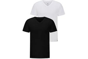 Lee Koszulka Mężczyźni Twin Pack V Neck Black White