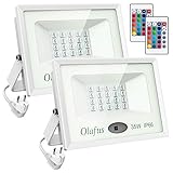 【16 FARBEN& 4 MODI】Mit der mitgelieferten Fernbedienung können Sie 16 verschiedenen Farben und 4 Modi (flash / fade / strobe / smooth) nach Belieben wechseln, und Sie können auch die Helligkeit des RGB Strahlers einstellen, indem Sie die Dimmer-Taste drücken.