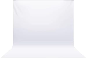 Sfondo Bianca Foto Video 3 x3m, Bonvvie Sfondo Fotografico Resistente Alle Rughe, Lavabile Sfondo Mussola per Studio Fotografia, Televisione, Zoom, YouTube, Riunioni Online
