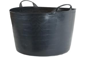 GARD N TOOL Plastic Flexi Tubs (65 Litre) - Heavy Duty Flexible Storage Bucket - Multi Purpose Round Container LARGE TUB -GARDEN -CONTAINER -FLEXIBLE STORAGE BUCKET (Black)