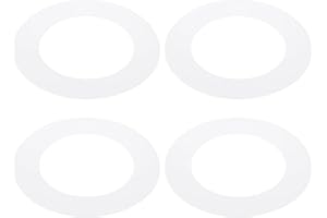 PATIKIL 3.2" ID 4.9" OD Plastic Trim Ring, 4 Pcs Ceiling Light Goof Rings Matte Circular Light Cover Lighting Fixture for Ceiling Wall Recessed Can Downlights, Translucent Matte White