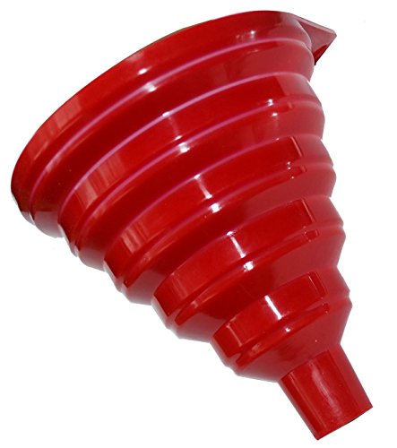 HelpCuisine Silikon Trichter rund, zusammenklappbar Trichter in rot