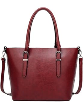 PB-SOAR Damen Vintage Elegant Henkeltasche Schultertasche Ledertasche Shopper Umhängetasche Handtasche