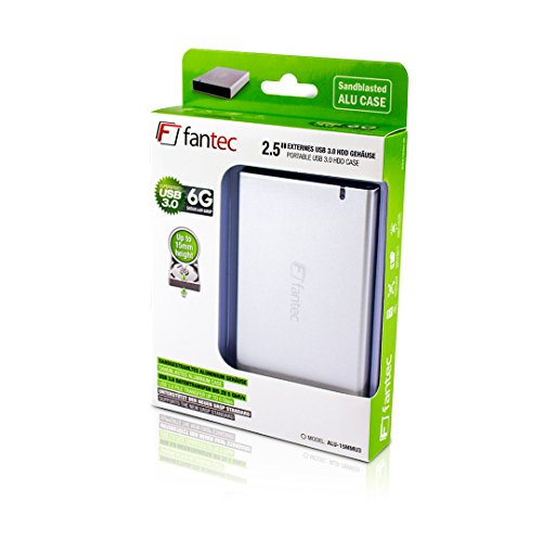 FANTEC ALU15MMU3 Externes Festplattengehäuse (für den Einbau einer 6,35 cm (2,5 Zoll) SATA I/II/III Festplatte oder SSD, unterstützt SATA III 6G Festplatten und USAP, USB 3.0 SUPERSPEED Anschluss, Aluminium Gehäuse) silber - 4