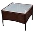 Produktbild Beistelltisch MESSINA 58x58x42cm, Rattan Geflecht braun, Tischplatte Glas