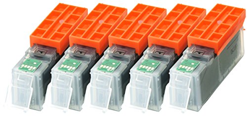 5 Druckerpatronen CC Serie nur schwarz für Canon PGI550XL MIT CHIP und Füllstandanzeige für Canon Pixma iP7200, iP7250, MG5400, MG5500, MG5550, MG5600, MG5650, MG5655 kompatibel zu PGI550BK - 2