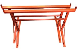 HILL TOP FABRICATIONS LTD - 2 x BUILDERS TRESTLES SIZE NO.1, ADJUST FROM 500mm - 780mm (Trestle Band Stands) SWL 400kg Made In The UK - Powder Coated Orange For Hard-Wearing Finish. Ideal For Builders