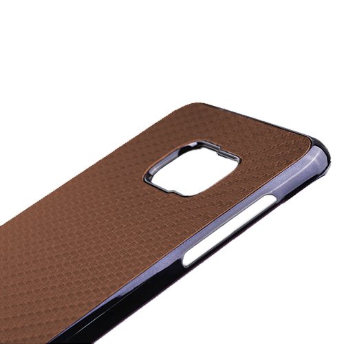 Donkeyphone 599371031 - funda carcasa trasera marron de policarbonato con efecto fibra de carbono para samsung galaxy s6