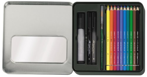 Faber-Castell 117540 – Metalletui mit 10 Albrecht Dürer Aquarellstiften, 2 Pitt Artist Pens + 1 Big Brush - 3