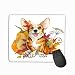 Produktbild Mouse Pad Cute Puppy Corgi Pembroke White Background Dog Breeds Redhead Large Ears Autumn Leaves Pumpkin Isolated Rectangle Rubber Mousepad 11.81 X 9.84 Inch