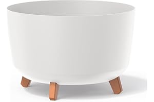 PROSPERPLAST Macetero color blanco,sin depósito , colección GRACIA de 39cm x 39cm x 25,7cm cm, capacidad de 21,5 L.