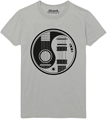 Gutiar Ying And Yang Peace And Strings Music Lover Unisex Grey Official T-Shirt (MEDIUM)