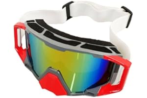 4-FQ Motocross Brille, Motorradbrille, Hochwertige Off Road Racing Crossbrille, Anti Fog UV Schutzbrille Sportbrille Retro Radbrille für ATV Dirt Bike（Grauer Rahmen + farbige Gläser）