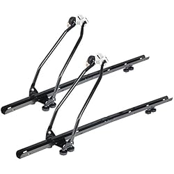 WOLTU® Lot de 2 Porte-vélo pour Barres de Toit Porte-vélo de Toit Porte-Bagages de Toit verrouillable,FZU1118-2 Noir