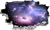 Hochwertiger Druck DesFoli Weltraum Erde Space Weltall Galaxy Planeten 3D Look Wandtattoo 70 x 115 cm Wand Durchbruch Wandbild Sticker Aufkleber C218