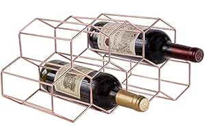FOMANSH Countertop Wine Rack - 7 Bottle Holder for Wine Storage, Freestanding Wine Rack for Wine Cellar Bar Cabinet, Metal Tabletop Wine Holder with Modern Design,Stand Wine Rack for Kitchen