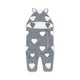 Manyo Couverture d'emmaillotage Bébé, Sac de Couchage Bébé Hiver Couverture Chaude à Jambes Séparés, Chancelière Poussette Gigoteuse Emmaillotage Bébé (Gris)