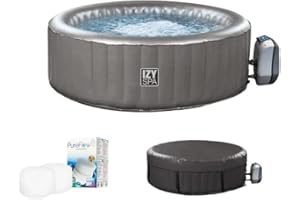 Netspa Pack Spa hinchable Izy – 2 + 1 plazas, lote de 3 cartuchos, lona y cobertura SPARO