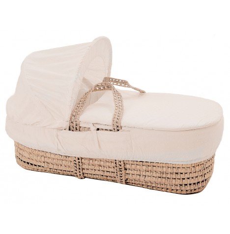 Clair de Lune Palm Moses Basket in cream Bon Bon design